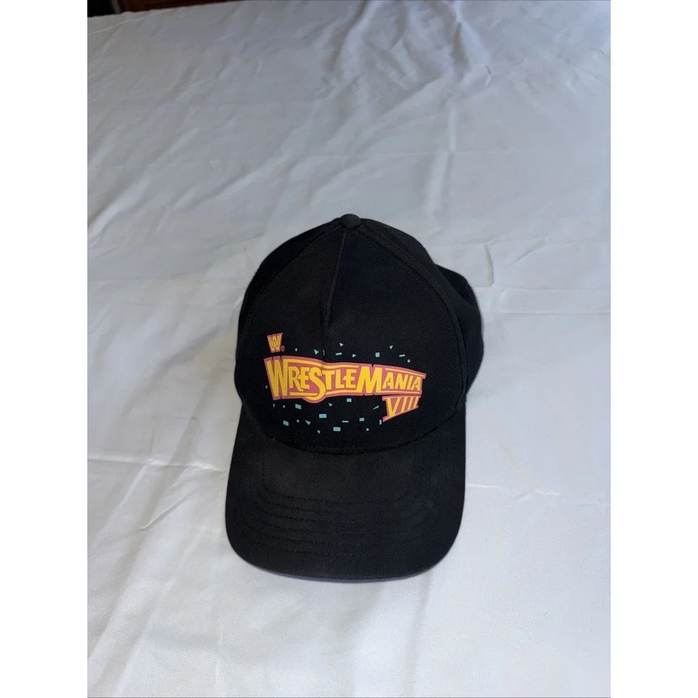 90s Vintage WWF WrestleMania VIII Snapback Trucker Hat OSFA Wrestling Hat